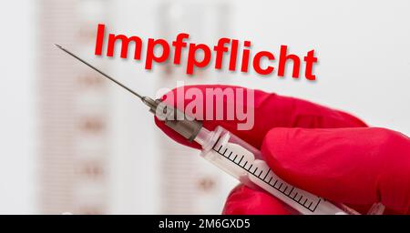 Impfpflicht gegen Corona Stockfoto