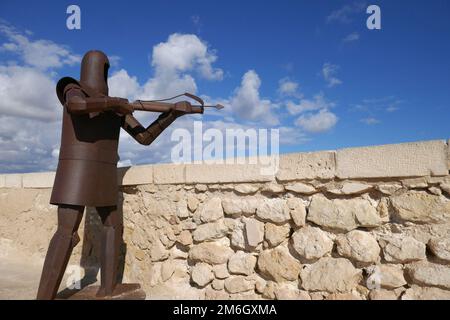 Ritter auf dem Castillo de Santa BÃ¡rbara Stockfoto