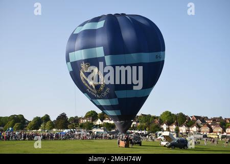 Am Armed Forces Day 2019, Hudson's Field, Salisbury 28. Juni 2019, wird ein Heißluftballon des Army Corp Air aufgestellt Stockfoto