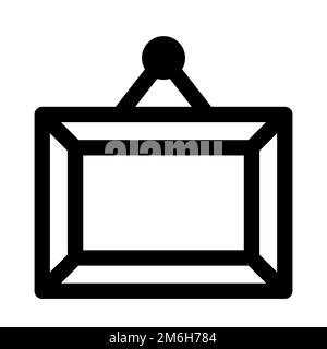 Symbollinie des Bildrahmens isoliert auf weißem Hintergrund. Schwarzer, flacher Klassiker mit modernem Umriss. Lineares Symbol und bearbeitbare Kontur. Einfach und pixelig Stock Vektor
