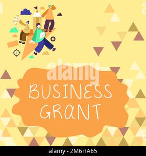 Konzeptdarstellung - Unternehmenszuschuss. Mit Arbeitsstrategien für Geschäftsideen werden Ziele erreicht Stockfoto