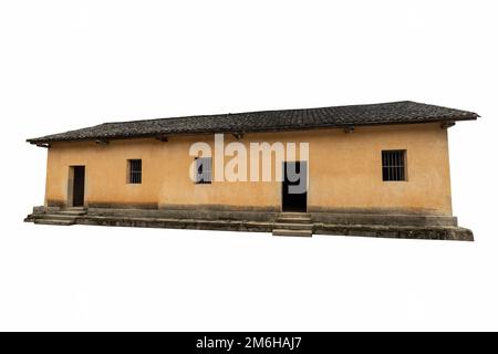 Chinesische Berge traditionelles altes Haus isoliert Stockfoto