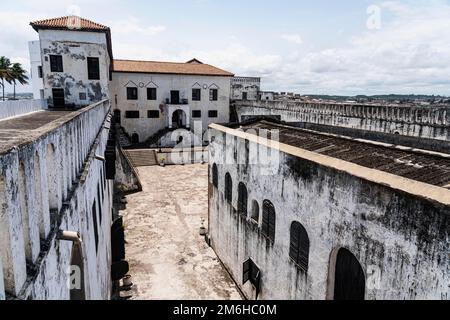 Innenhof, Elmina Castle, St. George's Castle, Festung, Sklavenschloss, Elmina, Gold Coast, Golf von Guinea, Ghana Stockfoto