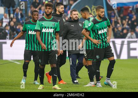 Reggio Emilia, Italien. 04. Januar 2023. Wahnvorstellung von Sassuolo während US Sassuolo vs UC Sampdoria, italienisches Fußballspiel Serie A in Reggio Emilia, Italien, Januar 04 2023 Kredit: Independent Photo Agency/Alamy Live News Stockfoto