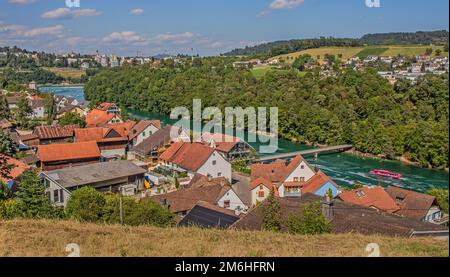 Laufen-Uhwiesen-Nohl, SchlÃ¶ssli WÃ¶rth und Neuhausen am Rheinfall Stockfoto