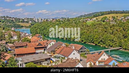 Laufen-Uhwiesen-Nohl, SchlÃ¶ssli WÃ¶rth und Neuhausen am Rheinfall Stockfoto