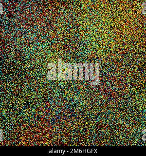 Eine große Gruppe mehrfarbiger Kreise. 3D-Rendering. Stockfoto