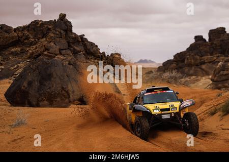 224 WAI Han (chn), MA Li (chn), HANWEI Motorsport Team, SMG, Auto, FIA W2RC, Action during the Stage 4 of the Dakar 2023 around Hail, am 4. Januar 2023 in Hail, Saudi-Arabien - Foto: Julien Delfosse/DPPI/LiveMedia Stockfoto