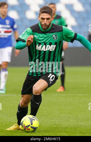 Reggio Emilia, Italien. 04. Januar 2023. Domenico Berardi (Sassuolo) während des Spiels US Sassuolo vs UC Sampdoria, italienischer Fußball Serie A in Reggio Emilia, Italien, Januar 04 2023 Kredit: Independent Photo Agency/Alamy Live News Stockfoto