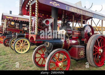 Tarrant Hinton.Dorset.United Kingdom.August 25. 2022.Auf der Great Dorset Steam Fair wird Eine 1924 Fowler showmans-Lok ausgestellt Stockfoto