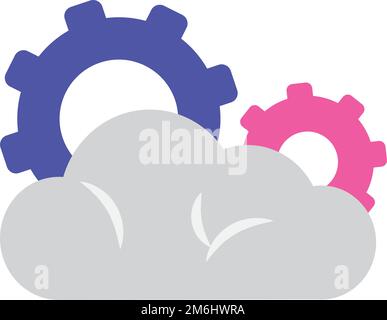 Wolke mit Zahnrädern Stock Vektor