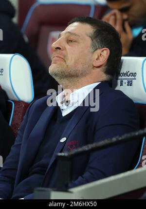 Manager von West Ham United, Slaven Bilic - West Ham United gegen Manchester City, FA Cup dritte Runde, The London Stadium, London - 6. Januar 2017. Stockfoto