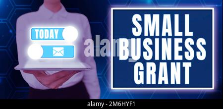 Konzeptionelle Darstellung des Zuschusses für kleine Unternehmen. Geschäftsidee ein Privatunternehmen, das für seine begrenzte Größe bekannt ist Stockfoto