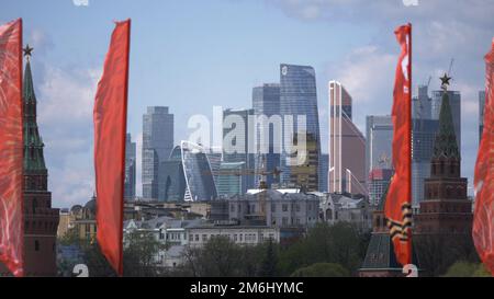 MOSKAU, RUSSLAND - 7. MAI 2021: Moskauer Stadt Moskau International Business Center in Moskau, Russland. Stockfoto