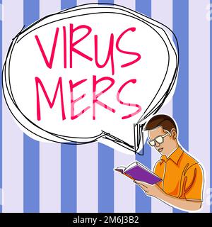 Handschrift Text Virus Mers. Ein Wort über virale Atemwegserkrankungen, die zuerst in Saudi-Arabien berichtet wurden Stockfoto