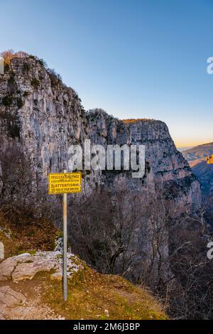 Beloi Aussichtspunkt, Vikos Nationalpark, Griechenland Stockfoto