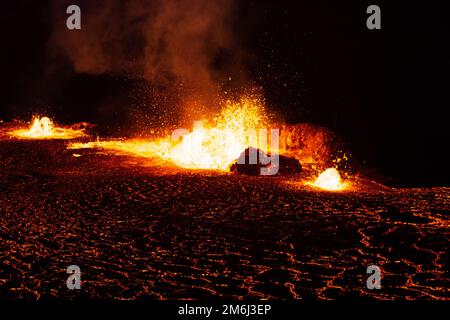 Geldingadalur Vulkan In Der Nähe Von Fagradalsfjall, Island Stockfoto