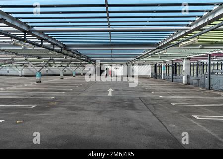 Parkhaus auf der Frankfurter Messe Stockfoto