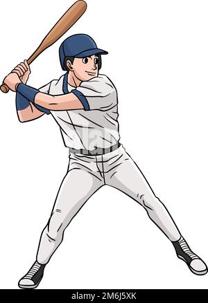 Baseball Sport Cartoon Mit Farbigem Clipart Stock Vektor