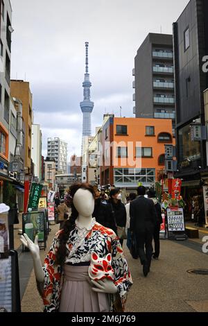 Tokio Straßen 'Asakusa Sensoji Temple Area' Stockfoto