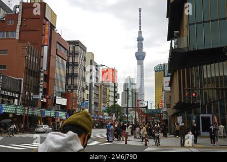 Tokio Straßen 'Asakusa Sensoji Temple Area' Stockfoto