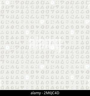 Abstraktes nahtloses graues Muster mit handgezeichneten Dreiecken, Kreisen und Quadraten für Geschenkpapier. Grafischer Vektorhintergrund. CMYK-Farbmodus Stock Vektor