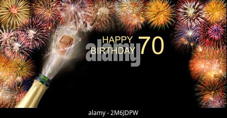 Herzlichen Glückwunsch zum 70. Geburtstag Stockfoto