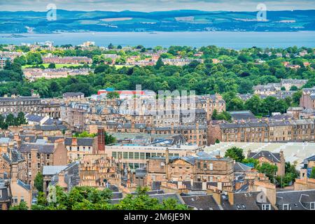Blick auf die Neustadt in Edinburgh, Schottland Stockfoto
