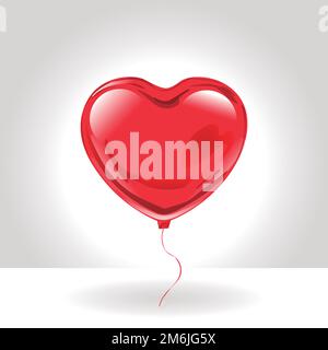 Herzförmige Ballons. Vektordarstellung. San Valentín. Einen schönen Valentinstag. Stock Vektor