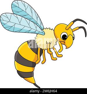 Hornet Animal Cartoon Farbige Clipart-Illustration Stock Vektor