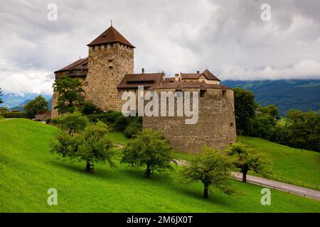 Blick auf Schloss Vaduz, Liechtenstein Stockfoto