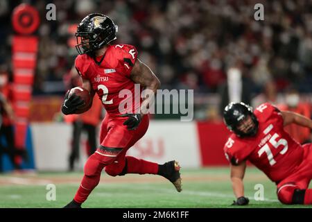 Tokyo Dome, Tokio, Japan. 3. Januar 2023. Trashaun Nixon (Fighters), 3. JANUAR 2023 - American Football : American Football Japan Championship 'Rice Bowl' between Panasonic Impulse 21-29 Fujitsu Frontiers at Tokyo Dome, Tokyo, Japan. Kredit: AFLO/Alamy Live News Stockfoto