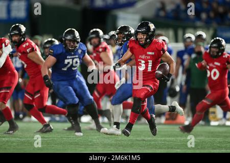 Tokyo Dome, Tokio, Japan. 3. Januar 2023. Takumi Takaoka (Frontiers), 3. JANUAR 2023 - American Football : American Football Japan Championship 'Rice Bowl' between Panasonic Impulse 21-29 Fujitsu Frontiers at Tokyo Dome, Tokyo, Japan. Kredit: AFLO/Alamy Live News Stockfoto