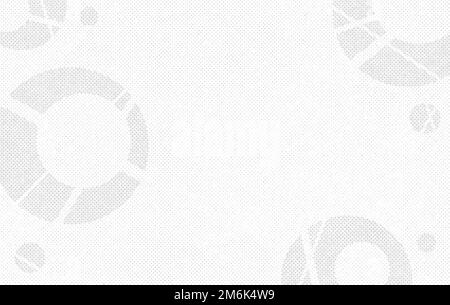Grauweißer geometrischer Halbtonhintergrund, abstraktes einfarbiges Posterdesign, Kopierbereich Stockfoto