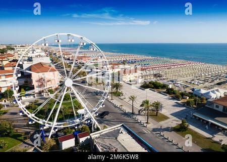 Panoramablick auf den Lido di Camaiore Stockfoto