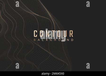 Topografische Konturlinien Hintergrundvektor Stock Vektor
