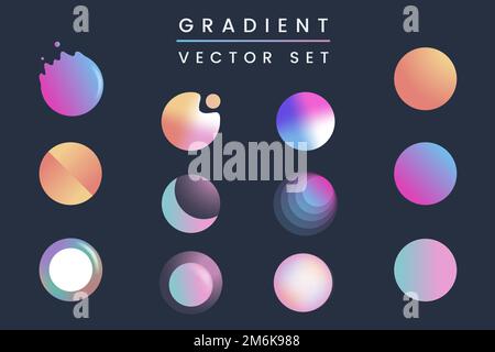 Vektor-Set mit bunten Gradienten-Abzeichen Stock Vektor