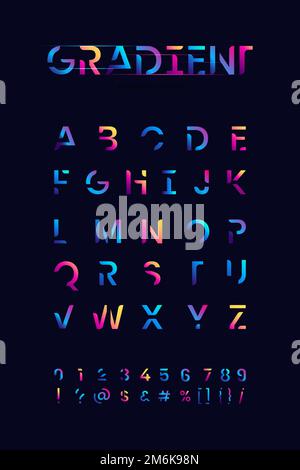 Das englische Alphabet lebendige Typografie Vektor Stock Vektor