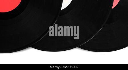 Drei Grammophon-Platten Stockfoto