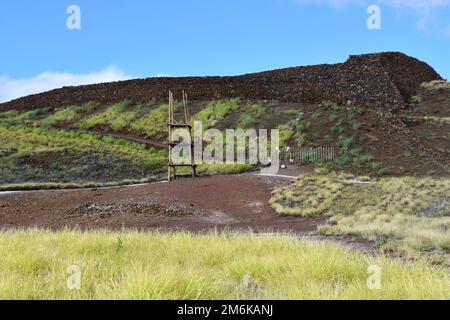 Puukohola Heiau National Historic Site in Waimea auf Big Island, Hawaii Stockfoto