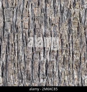 Hintergrund der nahtlosen flachen Textur der braunen Palmenrinde Stockfoto