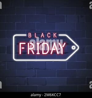 Black Friday Neon Zeichen Vektor Stock Vektor