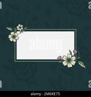 Banner-Vektor mit rechteckigem Blumendesign Stock Vektor