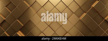 Futuristisch Gold sechseckigen Textur Hintergrund. 3D Rendern Stockfoto