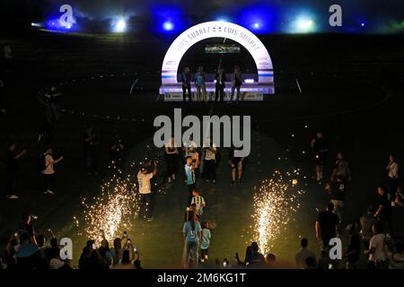 Porto Alegre, Brasilien. Januar 4. 2023, Arena Gr&#xea;mio, Porto Alegre, Rio Grande do Sul, Brasilien; Luis Suárez wird in der Campeonato Brasileiro Série A Credit: Action Plus Sports Images/Alamy Live News als neueste Signatur für Gremio präsentiert Stockfoto