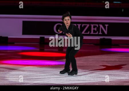 Turin, Italien. 11. Dezember 2022. Shoma Uno of Japan tritt während der Ausstellung Gala ISU Grand Prix des Eiskunstlauf-Finales Turin 2022 Torino Palavela auf. (Foto: Fabrizio Carabelli/SOPA Images/Sipa USA) Guthaben: SIPA USA/Alamy Live News Stockfoto