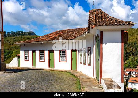 Kopfsteinpflasterstraßen von Ouro Preto Stockfoto