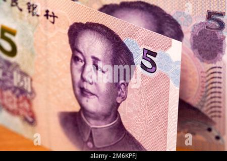 Chinesisches Geld - 5 Yuan - Geschäftserfolg Stockfoto
