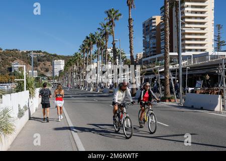 Muelle,uno - die neue Promenade in der Stadt Malaga, Spanien, Europa Stockfoto