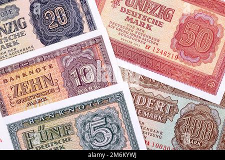 Altes Geld aus Deutschland, ein Hintergrund Stockfoto
